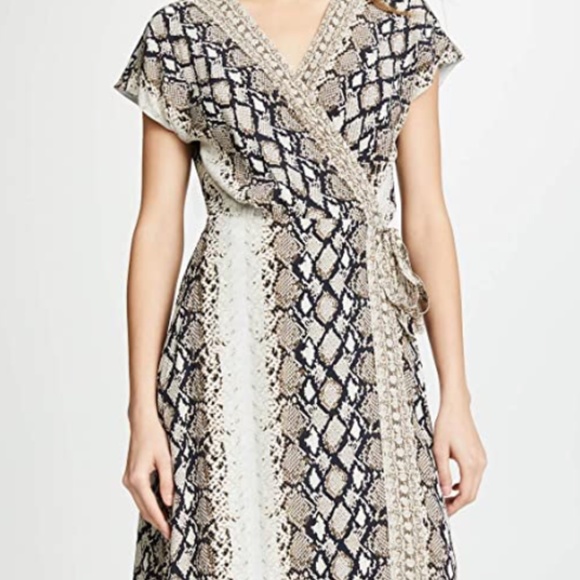 NWT Joie Snake Bethwyn C Print Wrap Midi Dress - Picture 9 of 9